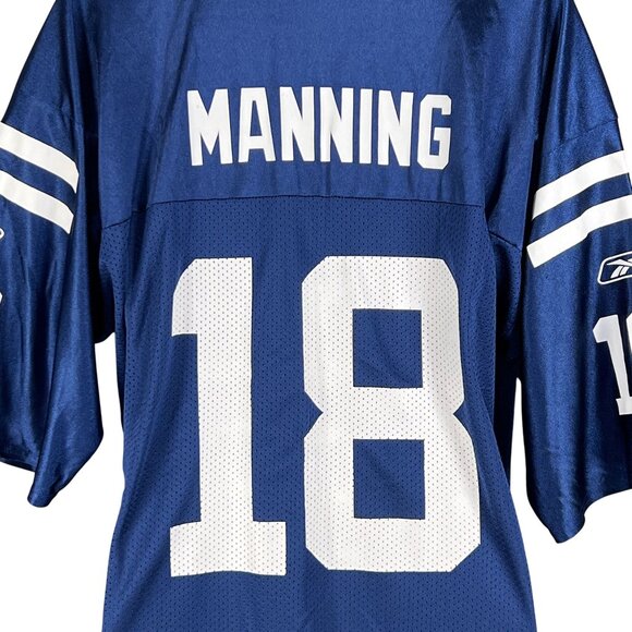 Reebok NFL Indianapolis Colts #18 Peyton Manning Mens L On Field Home Jersey - Picture 3 of 15